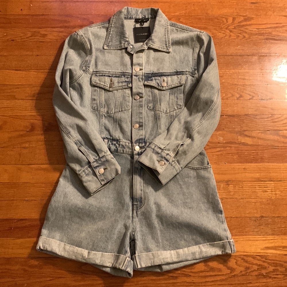JIUXLABEL Denim short  jumpsuit size large